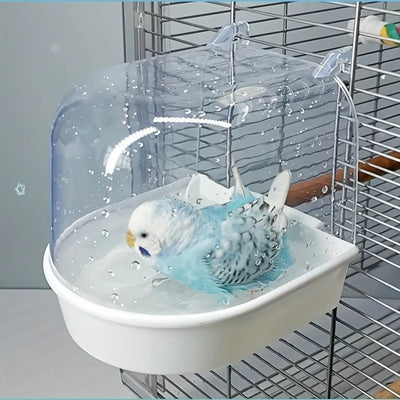 Transparent Bird Bath Tub - Splash-Proof PP Shower | SAMAG