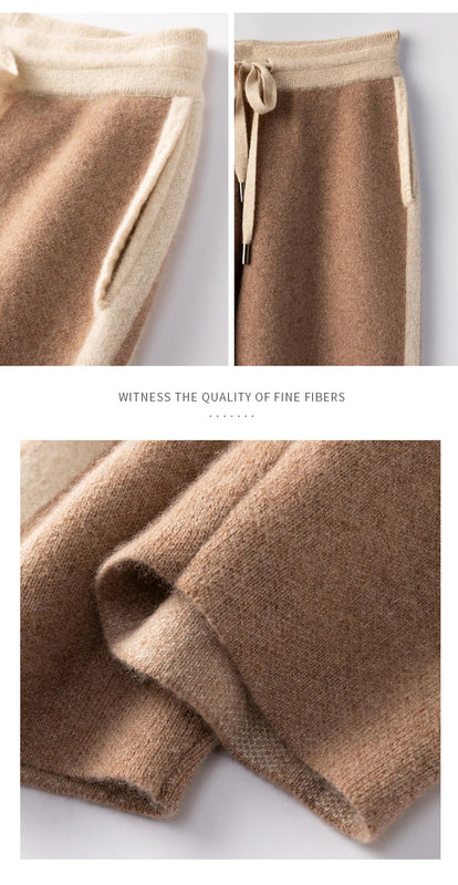 Men's Knitted Set 100% Cashmere Round Neck Zipper Open | SAMAG