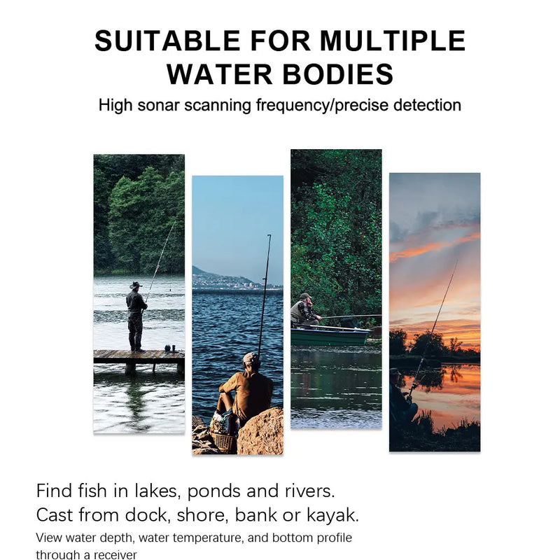 LUCKY FF1108-1CWLA Rechargeable Wireless Sonar for Fishing 45M Water Depth Echo Sounder Fishing Finder Portable Fish Finder
