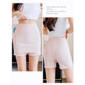 Women's Summer Ice Silk High Waist Shorts Safety Pants Double Layer Seamless Skirt Shorts Underwear Boxer Underpants