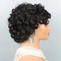 Curly Pixie Cut Human Hair Wigs For Women Black Full Machine Made Short Curly Wigs For Women Brazilian Remy Hair 200% Density