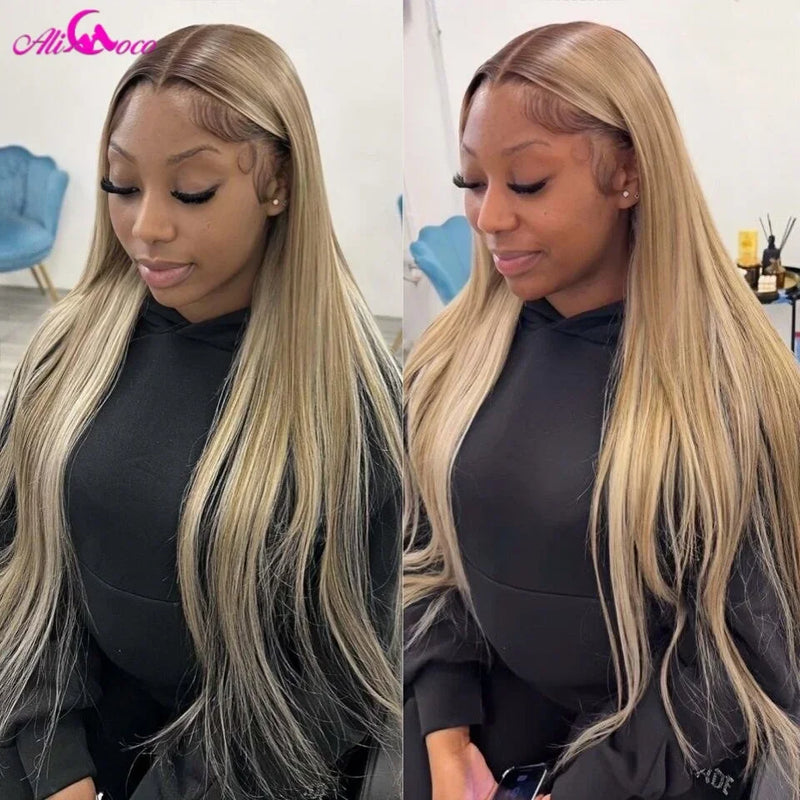 Ash Blonde Wigs Human Hair 13x4 13x6 Lace Front Wig 200 Density Straight Body Wave Glueless Human Hair Drawstring Wig for Women