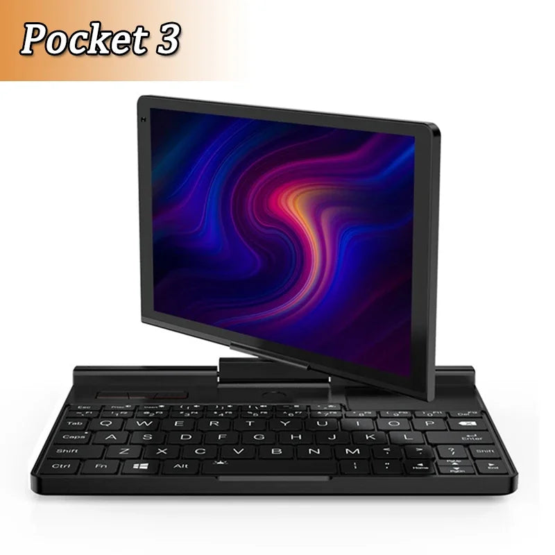 Fierce Turbocharged GPD Pocket 3 Mini Laptop 8-inch Intel Gold 7505 16GB RAM 512GB SSD Windows 11 Handheld Modular Notebook