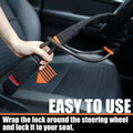 Car Steering Wheel Lock Anti-theft Steel Cable Security Device Universal Fit for Vehicles Prevent Theft Durable Security Rope