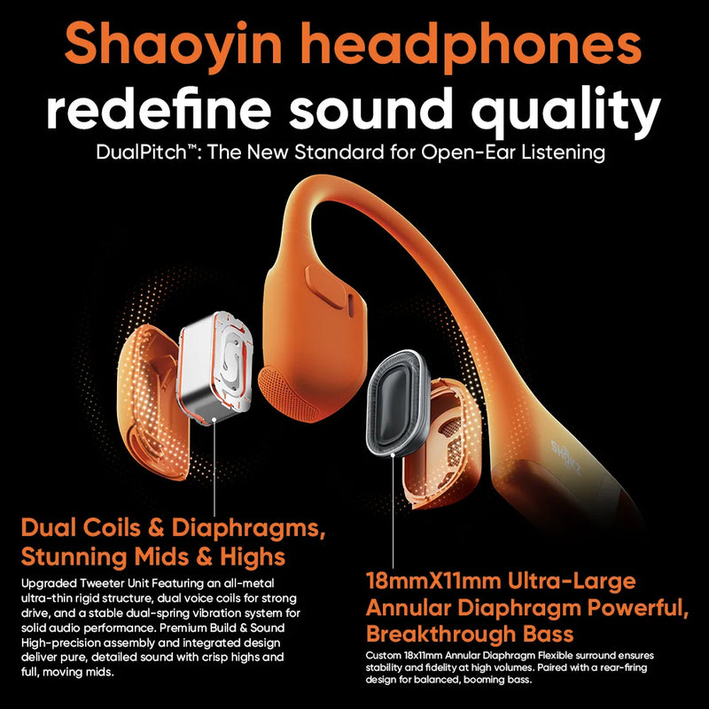 SHOKZ OpenRun Pro 2 S820 Bluetooth Earphones IP55 Waterproof Bone Conduction Headphones Music Sports Earbuds Bluetooth 5.3
