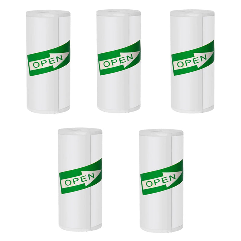 57*25MM HD Mini Printer Thermal Paper Self-adhesive Roll Paper Label Sticker Photo Inkless Printing Portable Printer Color Paper