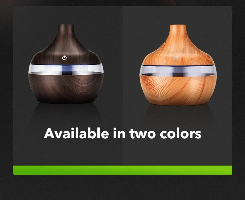 Home Wood Grain Air Humidifier Purifier Aroma Diffuser USB Ultrasonic Cool Mist Sprayer Essential Oil Fragrance