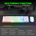 Mechanical Feel Keyboard and Mouse Set, with RGB LED Backlight, USB Wired - 104 Keys - Ideal Choice for Gaming and Office