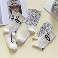 6 Pairs Line Patterns Both Men Women Fashionable Mid Tube | SAMAG