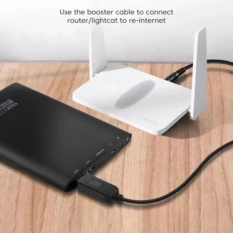 WiFi Power Bank Cable - USB to DC 5V/12V Boost Converter Cord for Router/Modem/Speaker, Portable Charging Adapter