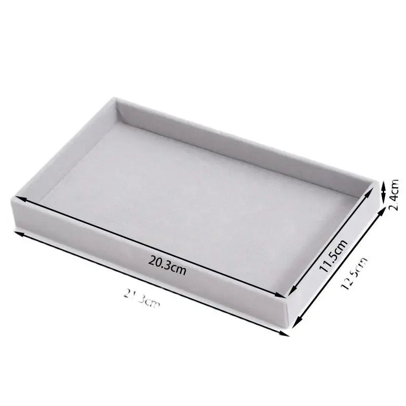 Velvet Jewelry Storage Box Earrings Necklace Ring Bracelet Display Stand Gold Tray - Visuel 6 | SAMAG