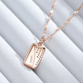 Kinel Hot Square Pendant Necklace For Women 585 Rose Gold Color With Natural Zircon Accessories Ethnic Bride Wedding Jewelry