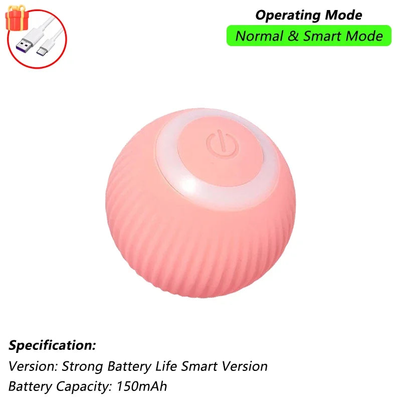New Cat Interactive Ball Toy Automatic Rolling Ball Faux Tail Rechargeable Smart Pet Electric Toy Dog Cat Training Imitate Mouse