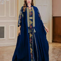 Eid Muslim 2 Piece Set Women Embroidery Dresses Open Abaya Suit Jalabiya Ramadan Dubai Kaftan Party Vestidos Cardigan Robe 2025