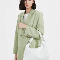 Zency 100% Genuine Leather Women Hobo Bag White Lady Tassel Shoulder Bags Classic Red Handbag Crossbody Purse 2024 Trendy