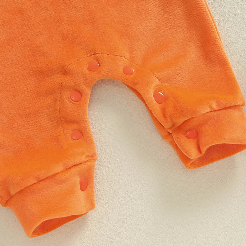 Newborn Infant Baby Girls Boy Pumpkin Costume Cute Sleeveless Round Neck Jumpsuits with Hat Newborn Halloween Outfit