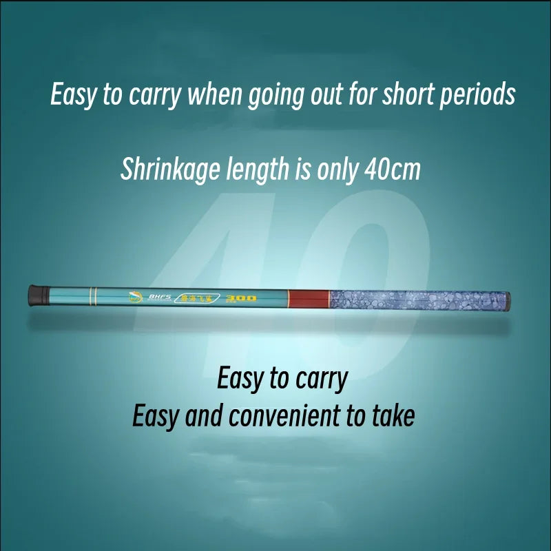 Telescopic Carbon Fiber Fishing Rod Rotating Flying Carp Feeder 1.8m/2.1m/2.4m/2.7m/3.0m/3.6m/4.5m Mini Travel Fishing Rod