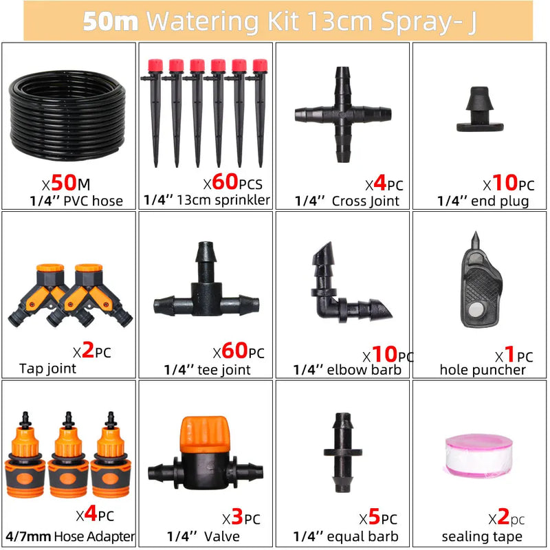 13cm 8-Hole Sprinkler Drip System 1/4'' Hose Wifi/Bluetooth-compatible Timer Kit for Garden Pot Plant Automatic Irrigation Devic