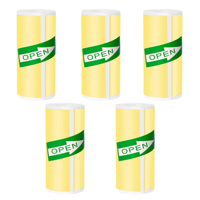 57*25MM HD Mini Printer Thermal Paper Self-adhesive Roll Paper Label Sticker Photo Inkless Printing Portable Printer Color Paper