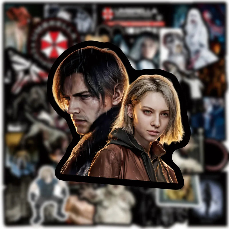50PCs Resident Evil Stickers For Laptop Scrapbook Luggage Guitar Helmet DIY Graffiti Aesthetic Stickers Creative Gift