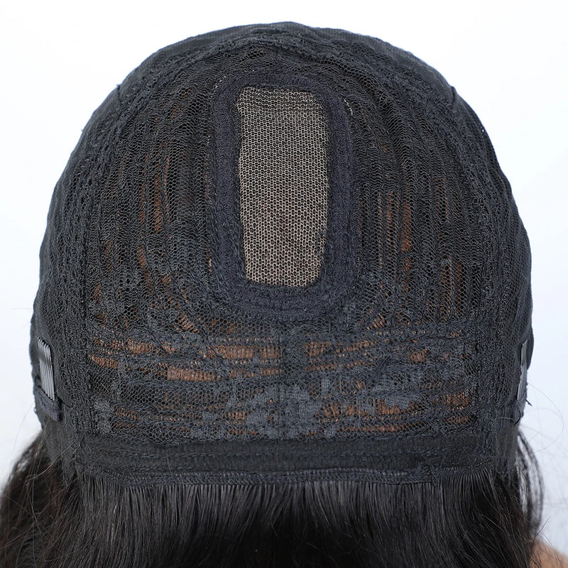 Put On And Go Easy Wear Human Hair Bob Lace Straight Wigs With Bangs Middle Part Bangs Wigs Brazilian Remy Hair Wigs Real Scalp