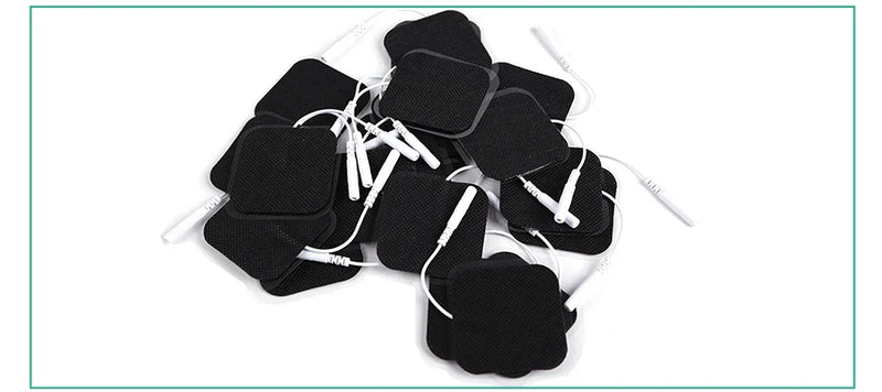 10Pcs 2mm Plug Non-woven Fabric Reusable Self Adhesive Electrode Pads Conductive Gel Pad Body Digital  Massager