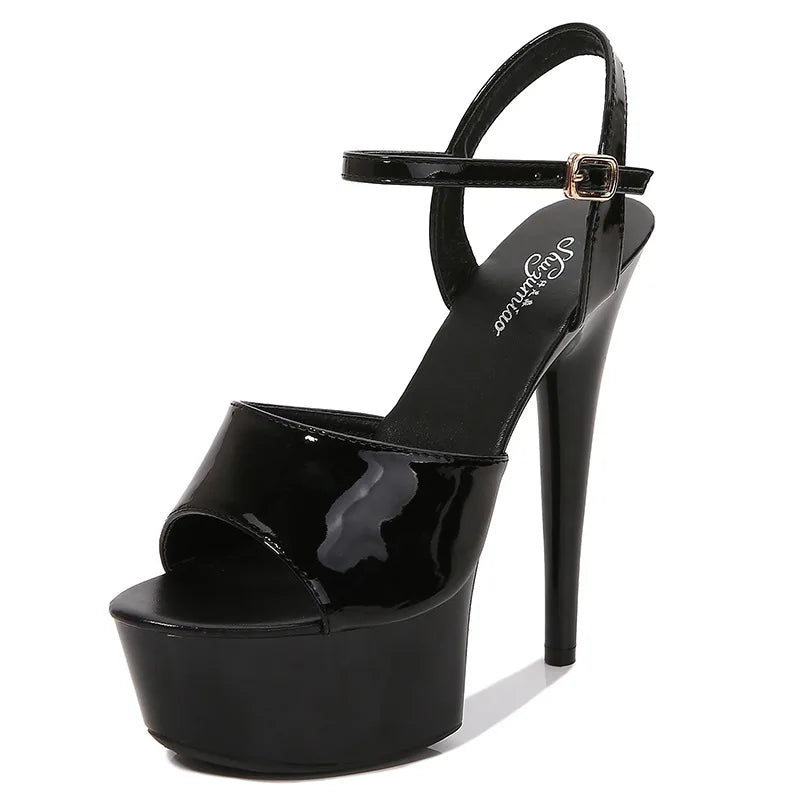 New Pole Dance Shoes Stripper High Heels Women's Sexy Show Shoes Sandals Party Club 15 CM Platform High-heeled Wedding Footwear