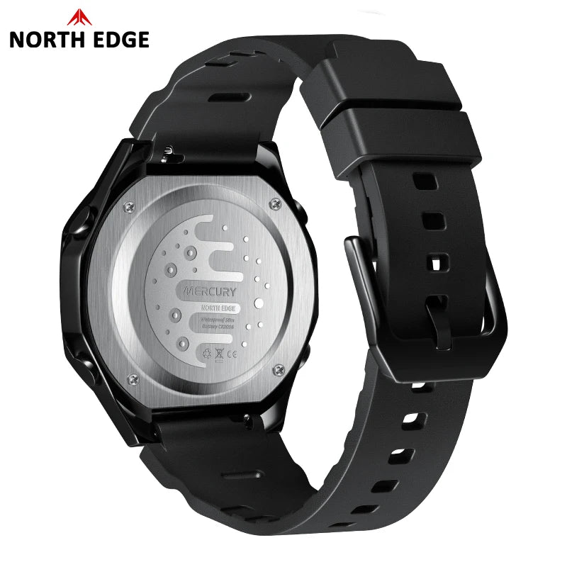 NORTH EDGE MERCURY Men's Military Digital Watch Stopwatch Waterproof 50M Sports Watches World Time