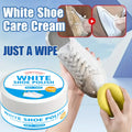 White Shoe Care Cream: Whitening/Brightening, No-Rinse Formula with Sponge – Removes Stains/Yellowing, Wipe-to-Use