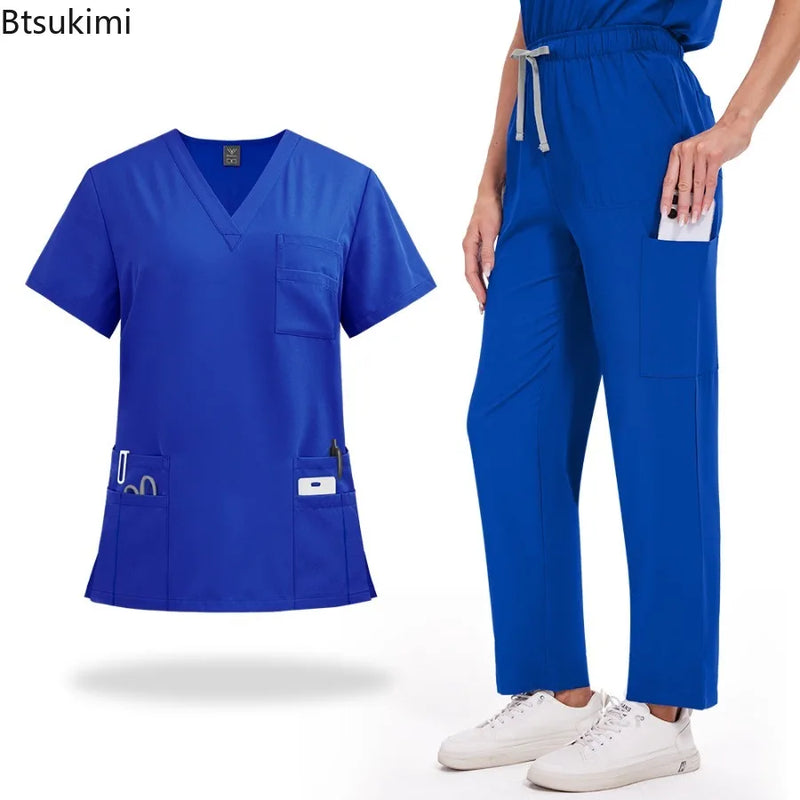Summer Short Sleeved Hospital Doctor Uniforms Spa Uniforms Dental Clinic Medical Scrubs Suits Pet Grooming Veterinary Nurse Sets