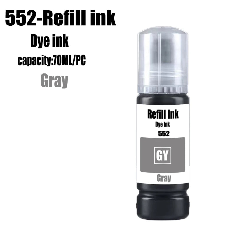 For Epson 552 Refill Ink Kit For Epson EcoTank L8160 L8168 L8180 L8188 ET-8500 ET-8550 EW-M973A3T EW-M873T Printer Dye ink