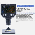 Digital Microscope 4.3'' LCD 1000X 1080P Camera with Adjustable Stand and LED Light For PCB Repair & Electronics