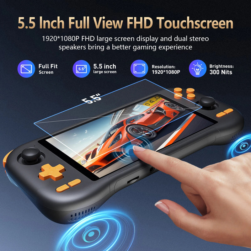 NEW Handheld Game Console K56 5.5'' Touch Screen 50 Emulators for PS1/PSP/DC/SS Android 14 5000mAh WIFI5 Retro Game Player