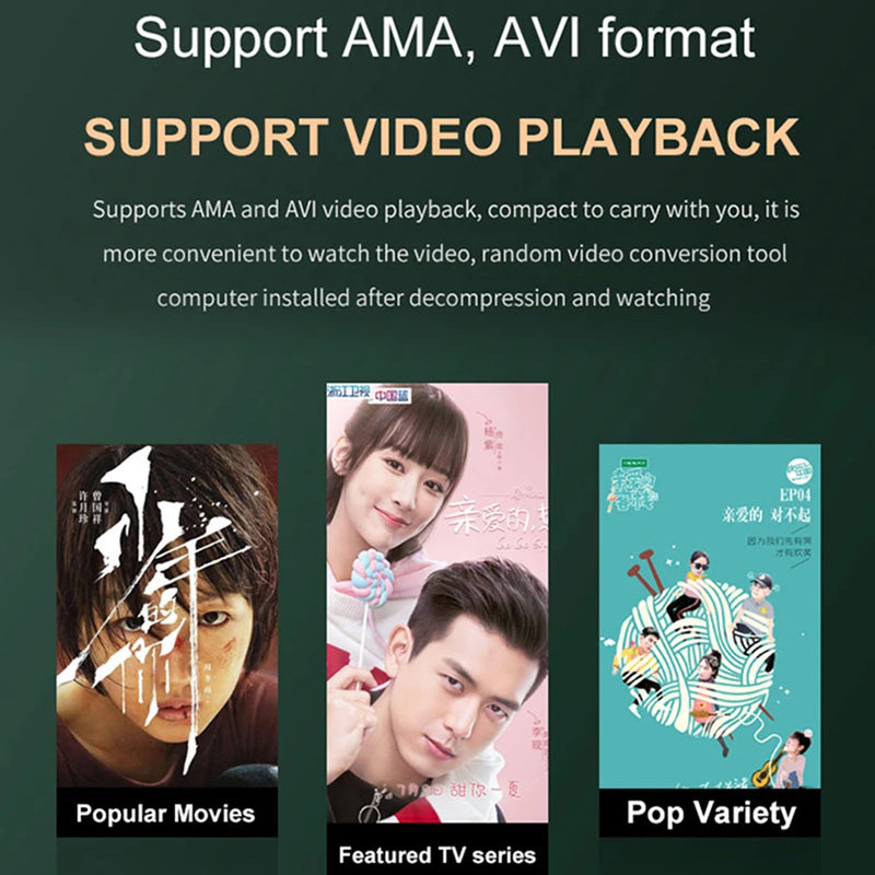 MP4 Player 1.8Inch MP3 MP4 Music Player HiFi Bluetooth 5.0 Support Card Built-in Speaker With FM Alarm Clock E-Book Recording