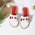 Women's slippers Roman flat heel non-slip elegant slimming look, breathable versatile flat bottom sandals shoes Summer