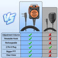 ABBREE AR-158 Walkie Talkie Microphone Speaker Adjustable Volume Handheld Rechargeable For Baofeng UV 5R MINI UV32 DM32 AR-152