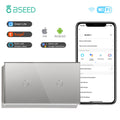 BSEED WIFI Double Light Switches 2/4/6 Gang 1/2/3 Way Wireless Touch Sensor Wall Switches Google Alexa Smart Life App Control