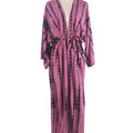 Bikini Cover Up Tie Dye Printed Swimsuit Cape Pareo Bohemian Beach Kimono Dresses Self Belted Bathing Suits Dropshipping
