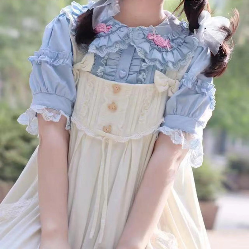 Japanese Lolita Style Lace Ruffles Blouses Summer Women - View 18 | SAMAG