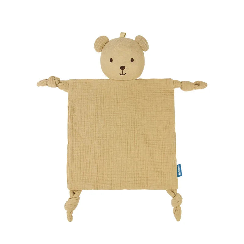 Baby Security Blanket Soft Cotton Muslin Comforter for Newborn Infant Sleeping Snuggle Toy Stuffed Animal Soothe Appease Towel