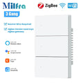 Milfra Zigbee WIFI Light Switch 1/2/3/4/6 Gang Smart Switch Voice Control Work With Alexa Google Home Tuya Control With Neutral