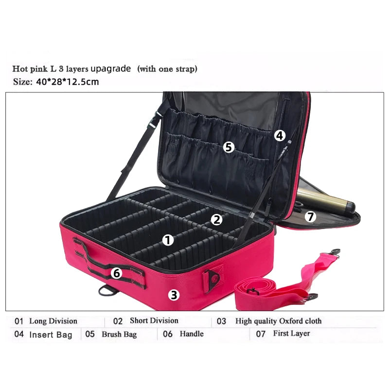 New Upgrade Large Capacity Cosmetic Bag Hot-selling Professinal Women Travel Makeup Case
