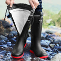 Winter Thickened Anti-slip Men's Rain Boots High Waterproof Reflective Work Fishing Shoes Warm Water Shoes Rubber Shoes for Men