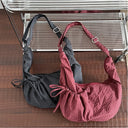 Women's Retro Plaid Hobos Shoulder Bags Drawstring