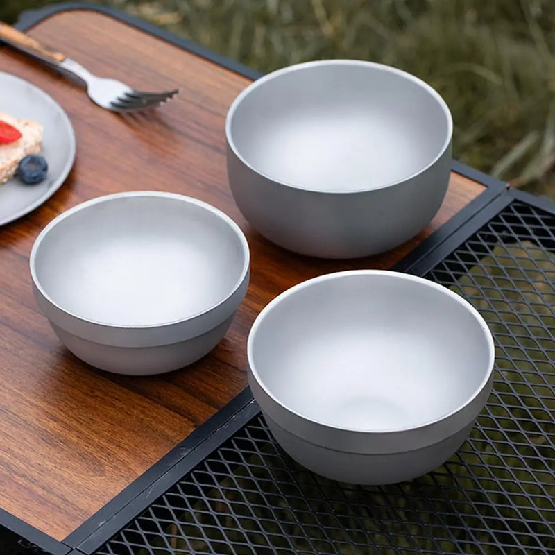 Titanium Purification Portable Bowl Multi Functional Soup Bowl Outdoor Camping Mug Outdoor Camping Double Layer Anti Scald Bowl