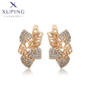 Xuping Jewelry Fashion Hot Sale Trendy Huggies Earring with Synthetic Cubic Zirconia for Girl Gifts 20160