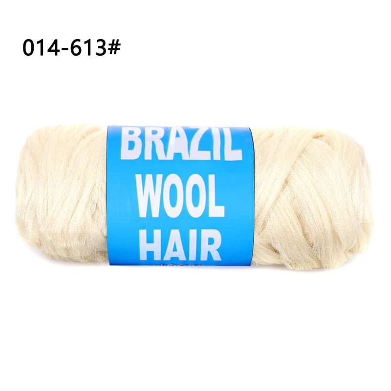 1pcs Brazilian Wool Hair Synthetic Crochet Hair Extensions for Women African Hair Yarn for Natural Black, Jumbo Braids