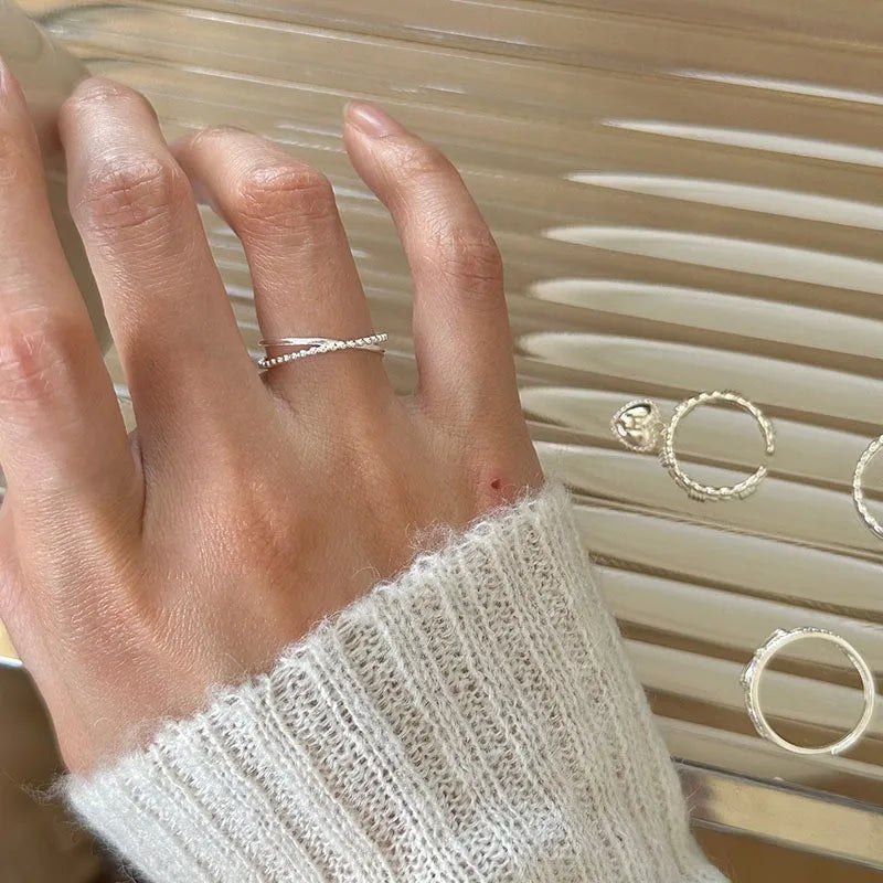 925 Sterling Silve Love Heart Hollowed Out Ring For Women Girl Extremely Fine Korea Ins Jewelry Gift Dropshipping