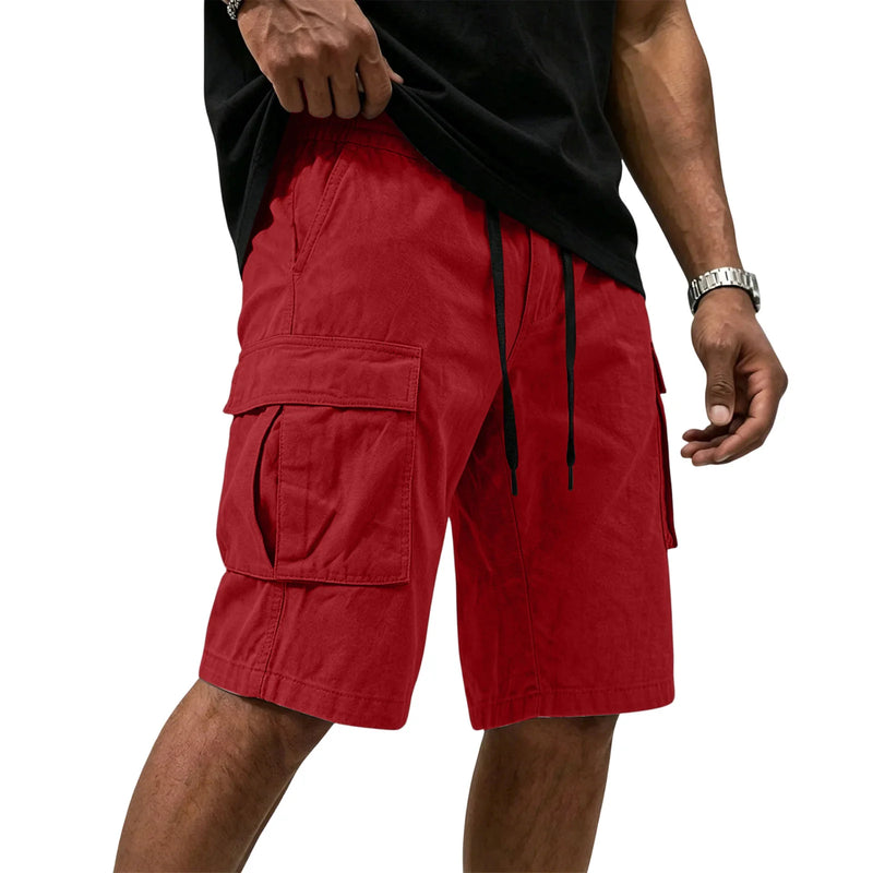 Men Multi-color Cargo Shorts Summer Loose Drawstring | SAMAG