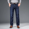 SHAN BAO autumn spring fitted straight stretch denim | SAMAG